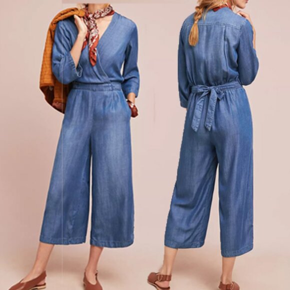 Cloth & Stone Chambray Wide Leg Jumpsuit - Picture 1 of 9